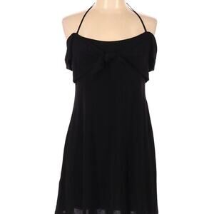 BCBG Black Casual Sleeveless Twist Front Dress Medium Halter Tie Top flounce